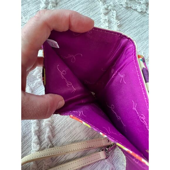 Vera Bradley Plum Crazy Wristlet Wallet Case Small Purse Zip Coin Pouch - Picture 11 of 13